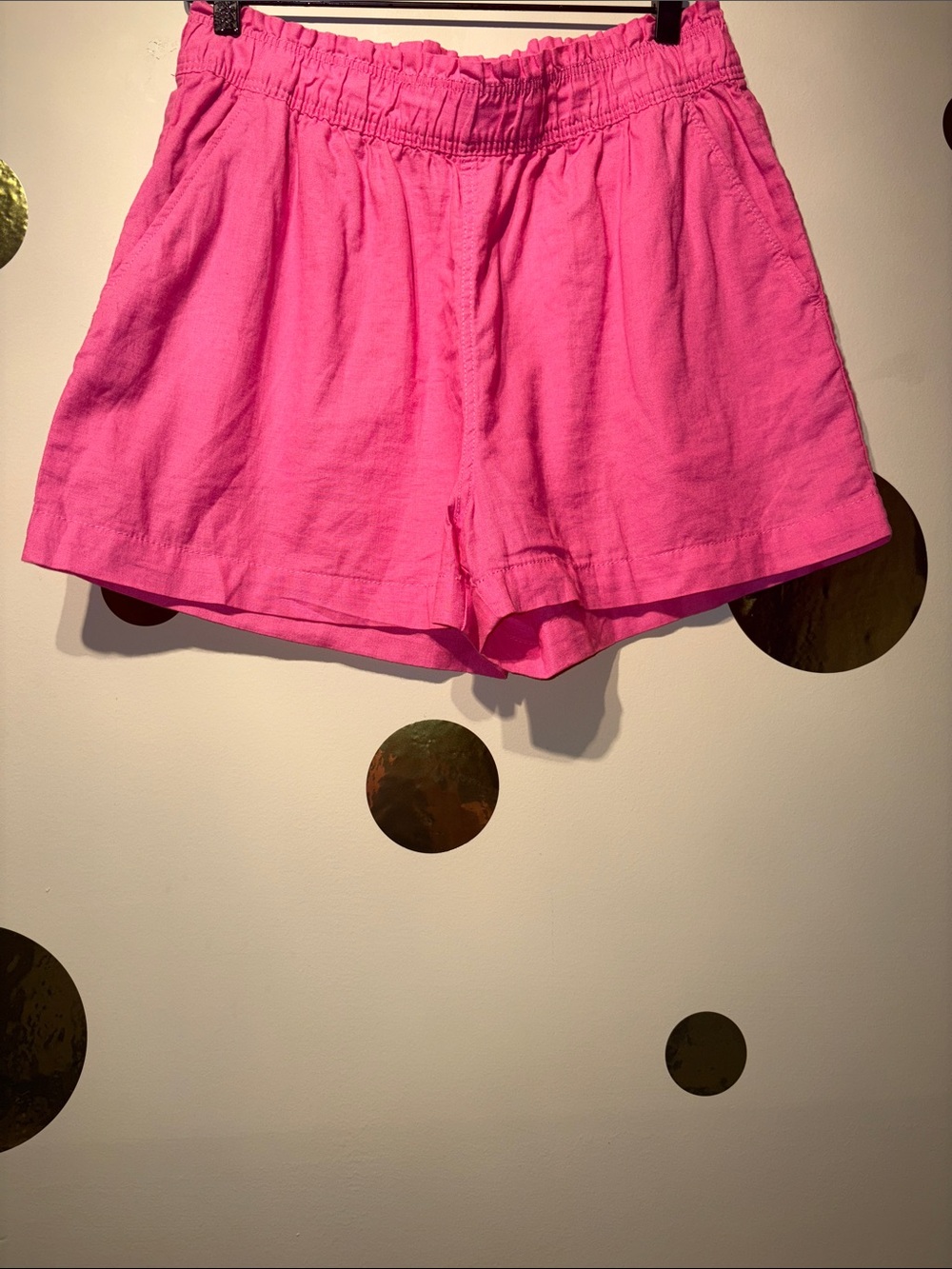 Women's Elastic-Waist Hot Pink Shorts